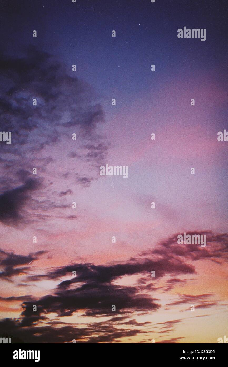 Dreamy sunset sky background - Smartphone Captured Stock Image