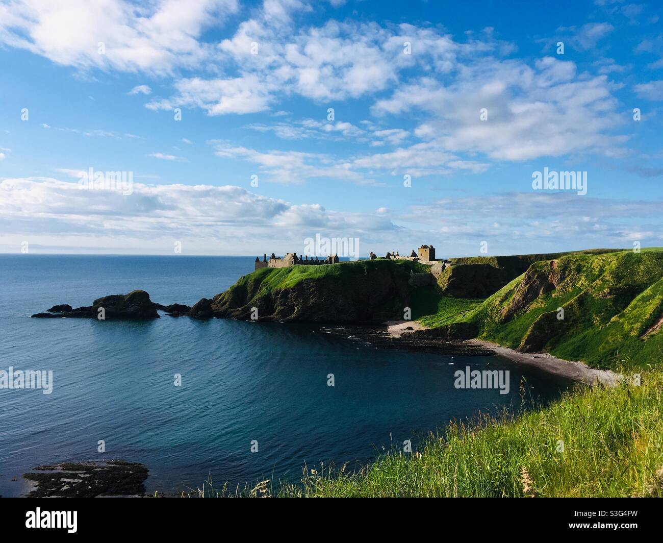 Dunnottar Castle, Ruined Cliff-top Fortress, Stonehaven, Aberdeenshire, Scotland Stock Photo