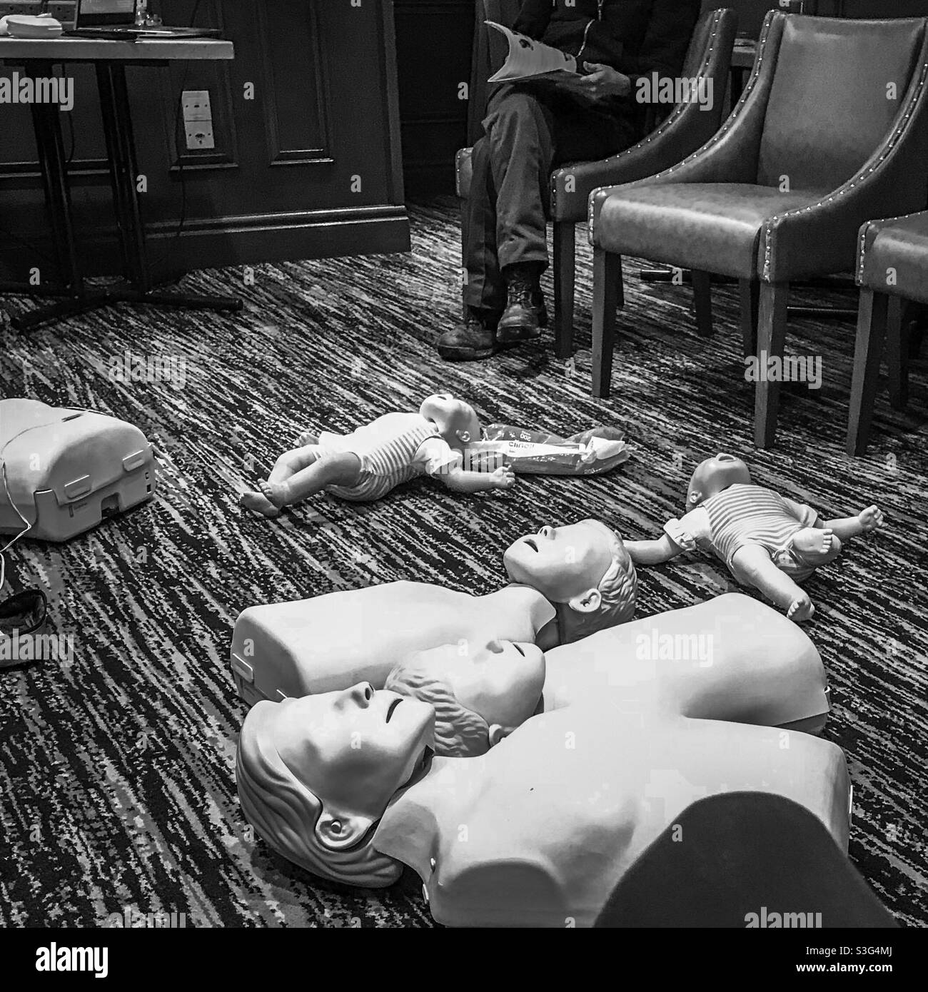 First Aid Course - Smartphone Captured Stock Image