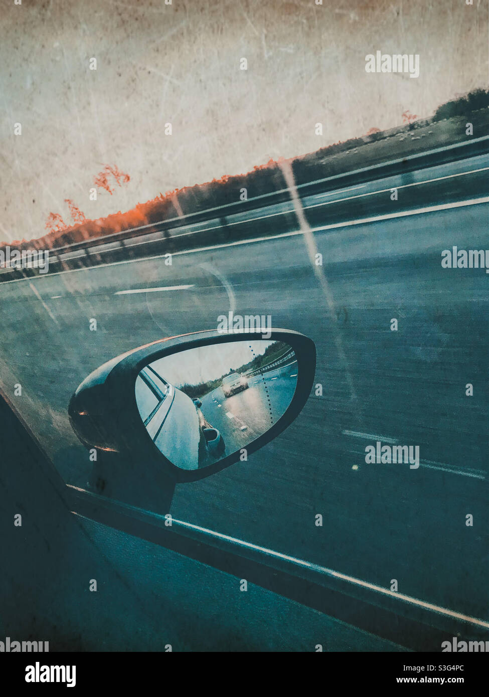 Sunrise driving - Smartphone Captured Stock Image