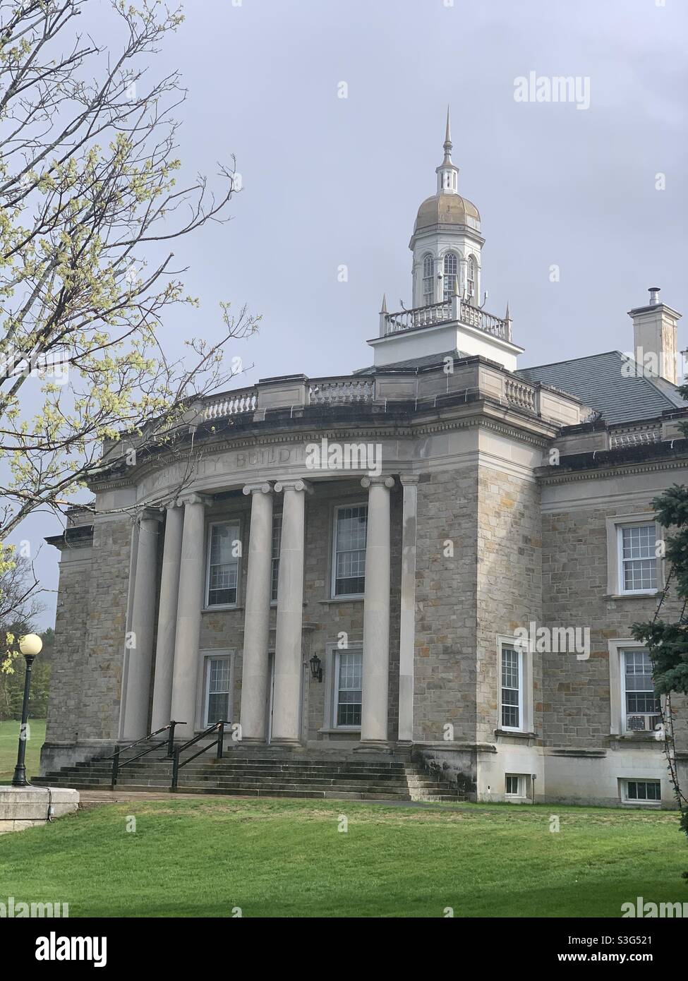 April, 2021, Ticonderoga Community Building, completed in 1927, Ticonderoga, Essex County, New York, United States - Smartphone Captured Stock Image