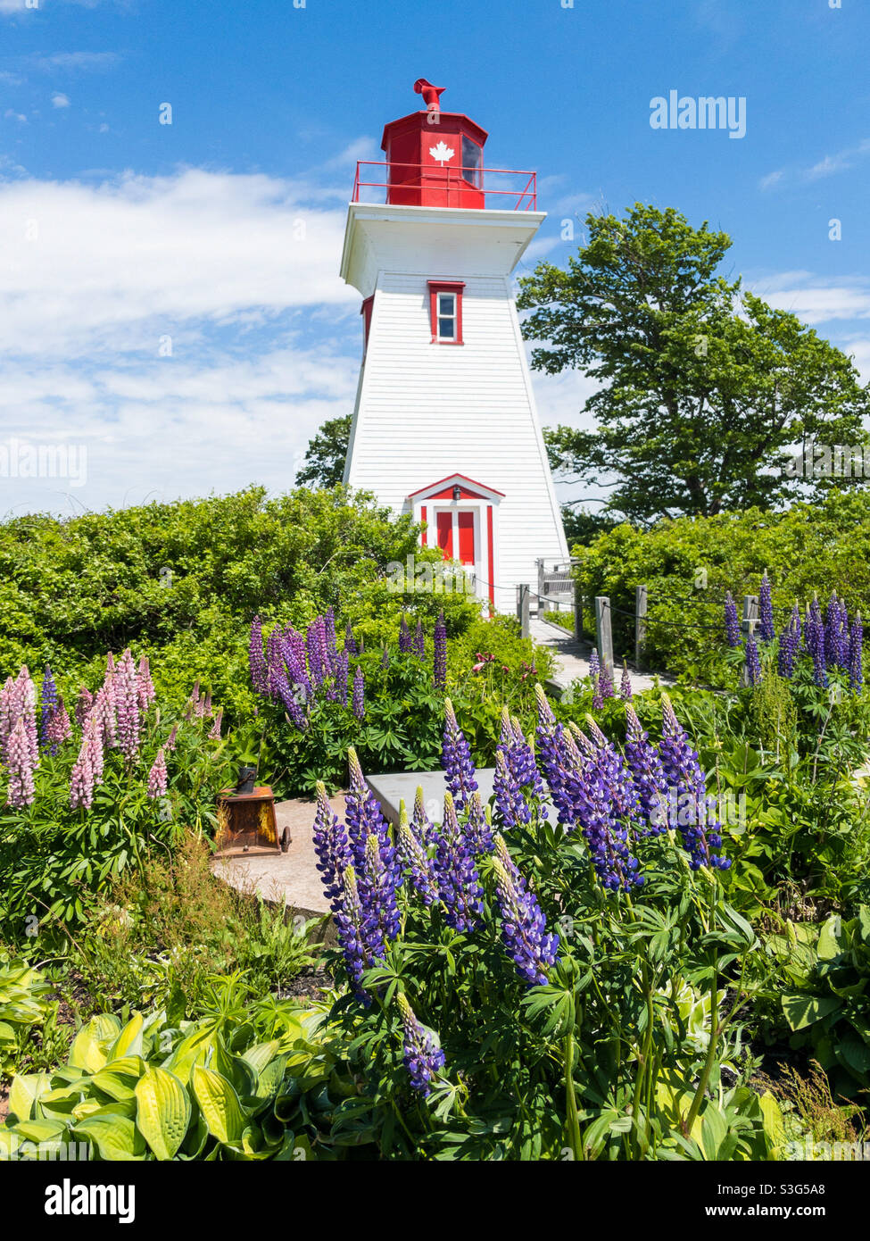 Lighthouse in Victoria by the Sea, Prince Edward Island, Canada. - Smartphone Captured Stock Image