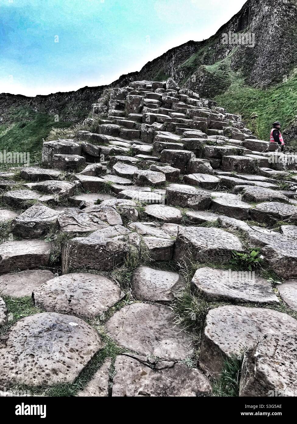 Giants Causeway Northern Ireland a UNESCO world heritage site - Smartphone Captured Stock Image