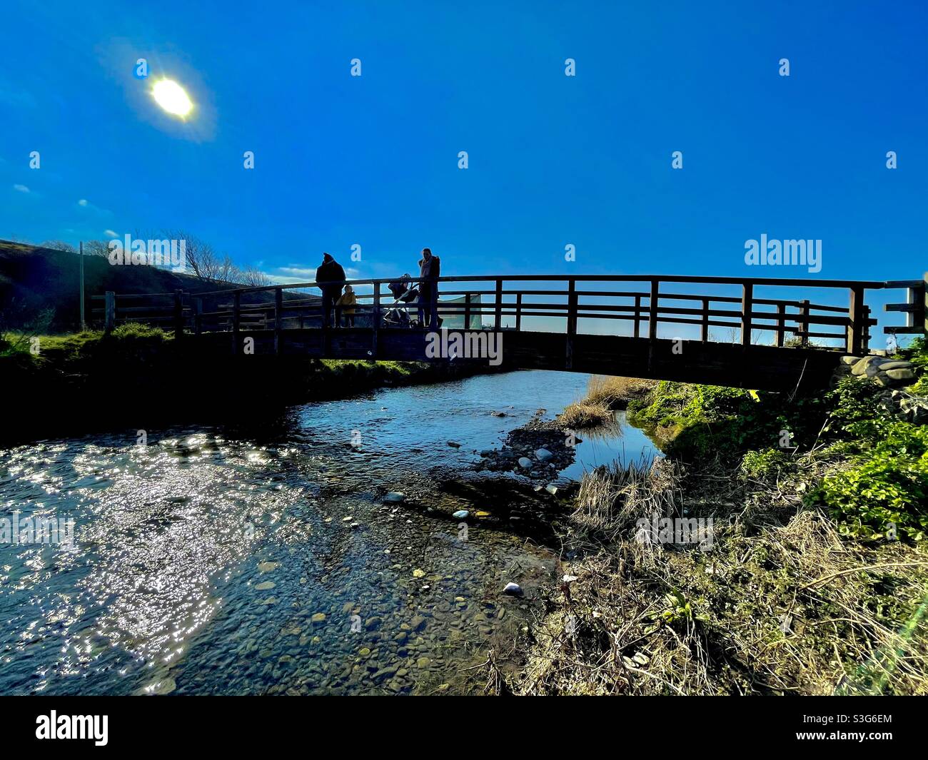 Bridge over a stream in Colwyn Bay. Stock Photo