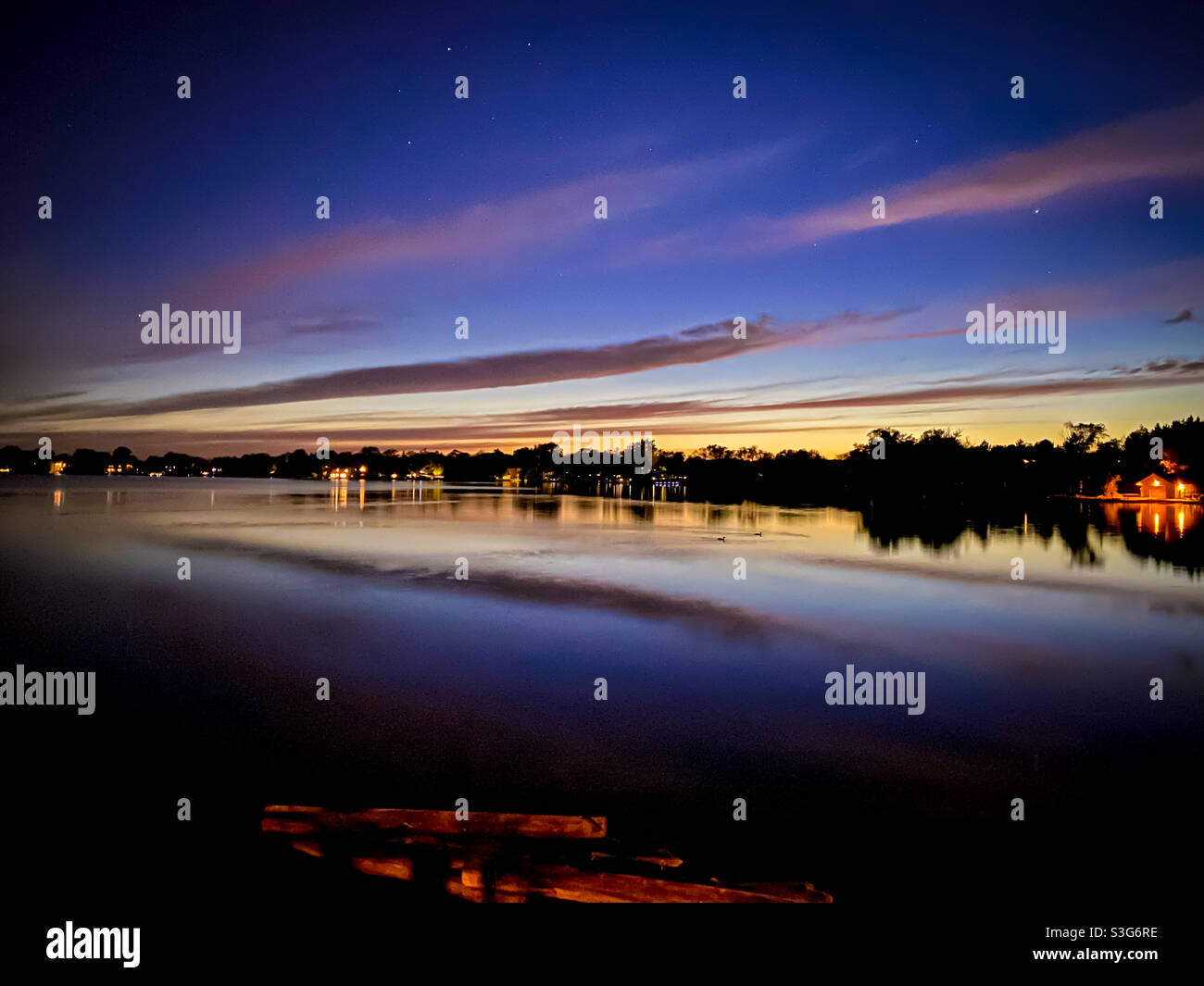 Dusk at lake Wilcox - Smartphone Captured Stock Image