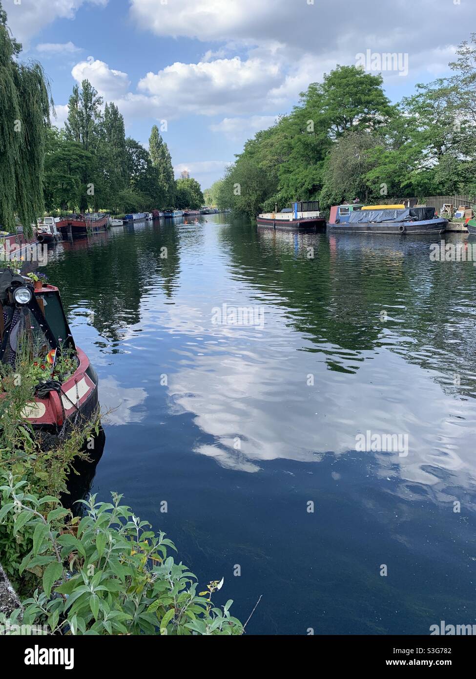 River Lea at Bromley by Bow Stock Photo