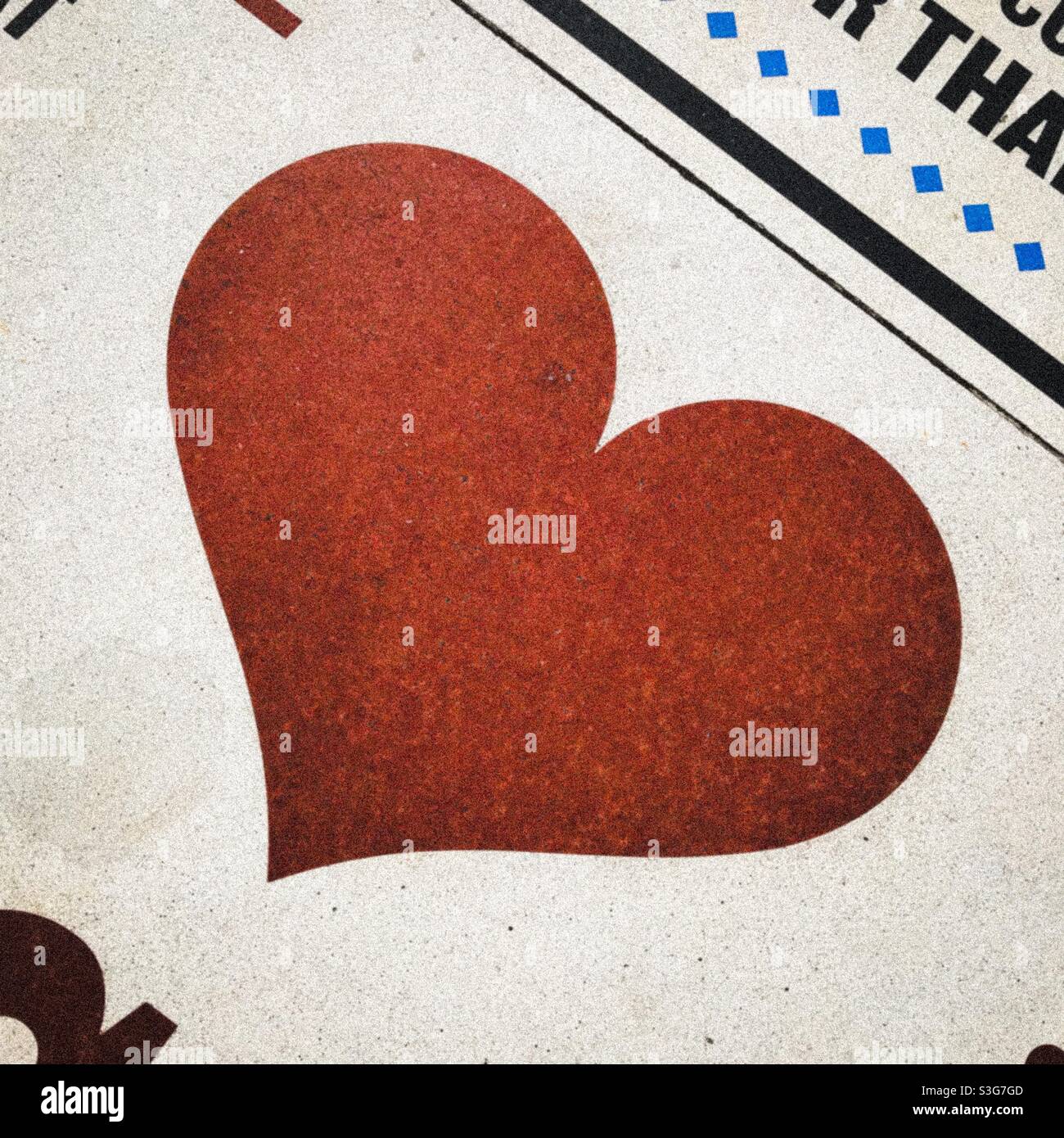 Heart on the Blackpool comedy carpet - Smartphone Captured Stock Image