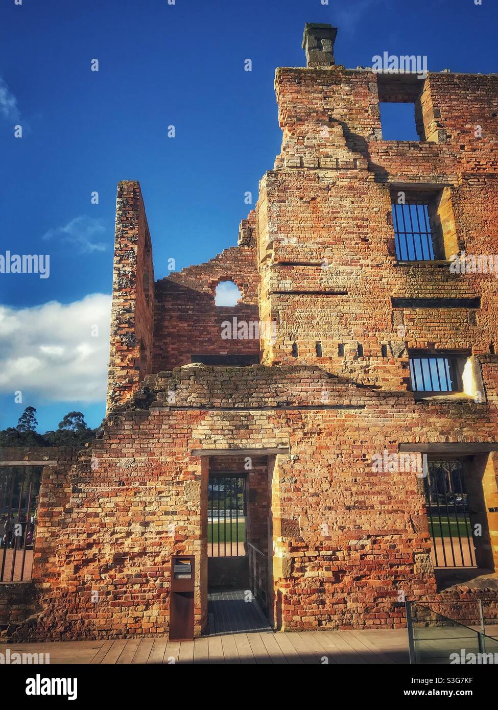 Remains of the jail building at Port Arthur historic site, Tasmania, Australia - Smartphone Captured Stock Image