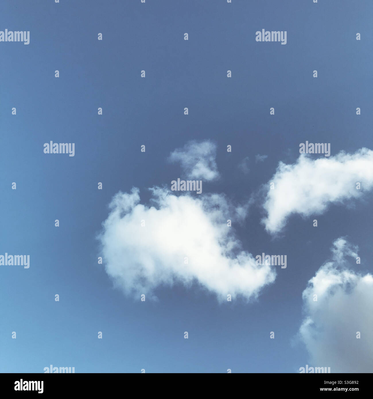 Wispy clouds in blue sky - Smartphone Captured Stock Image