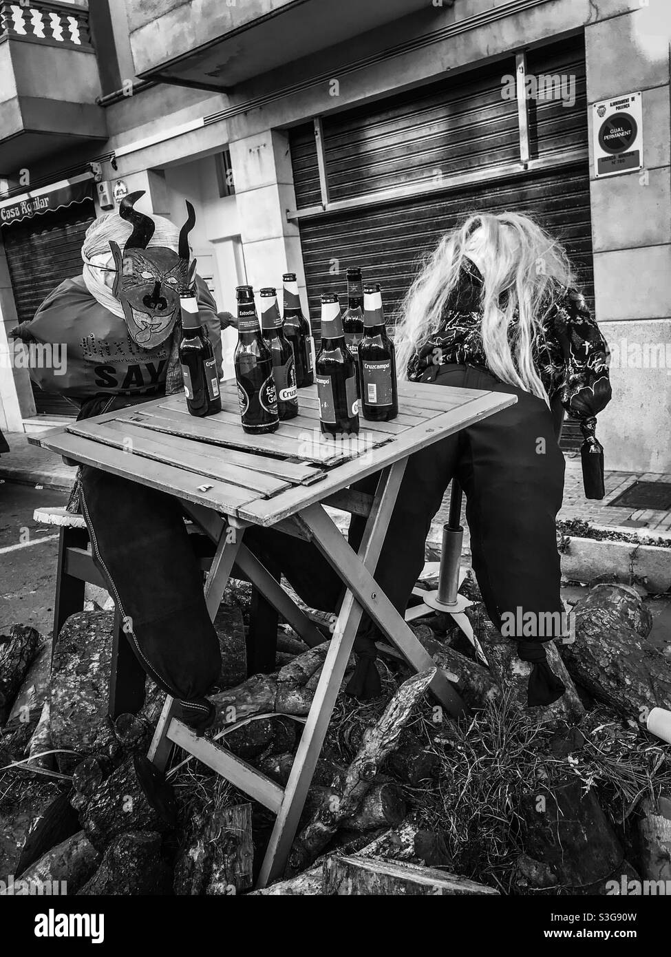 Sant Antoni bonfire, Mallorca - Smartphone Captured Stock Image