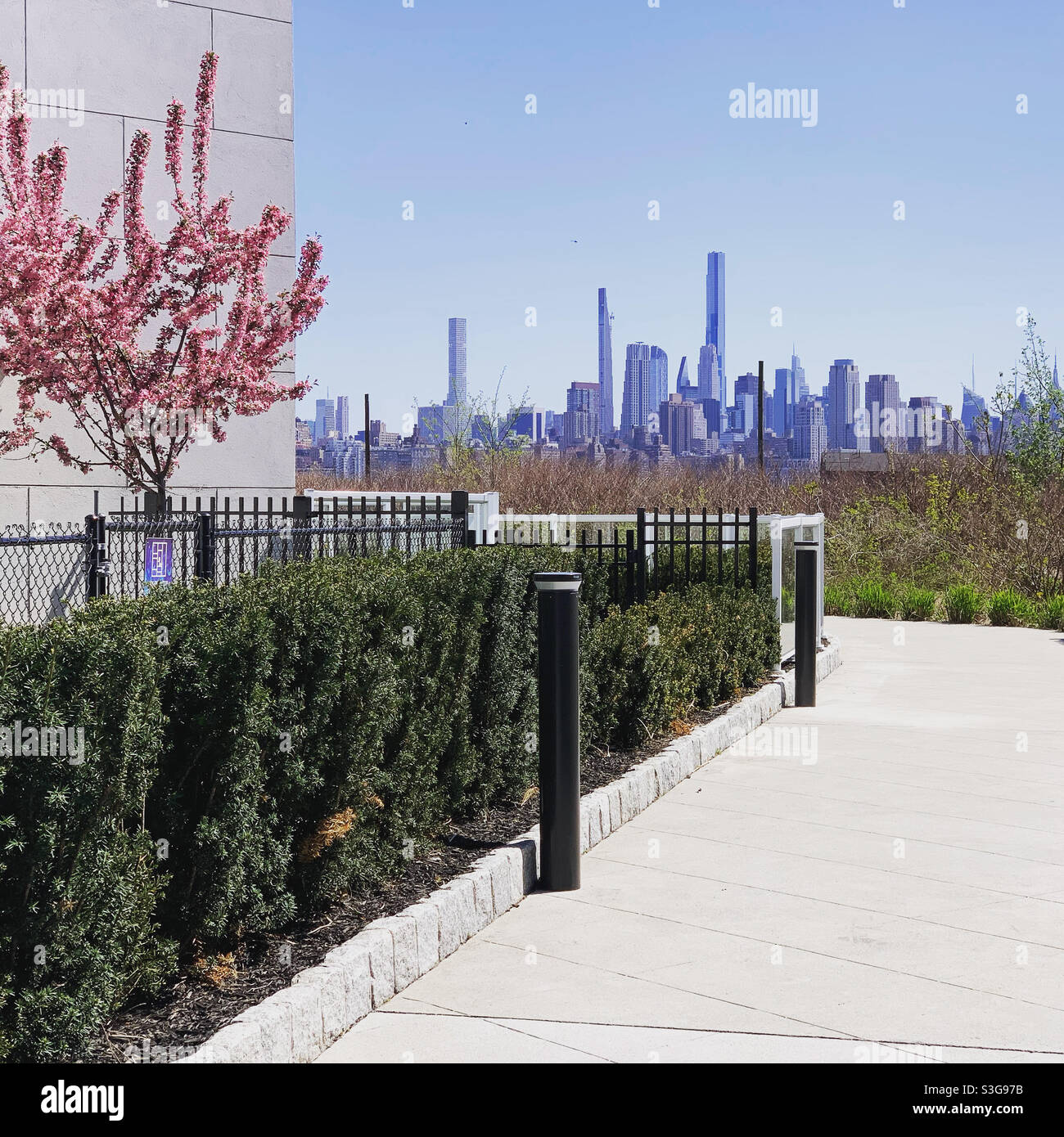 April, 2021, looking towards Manhattan from the grounds of Glass House