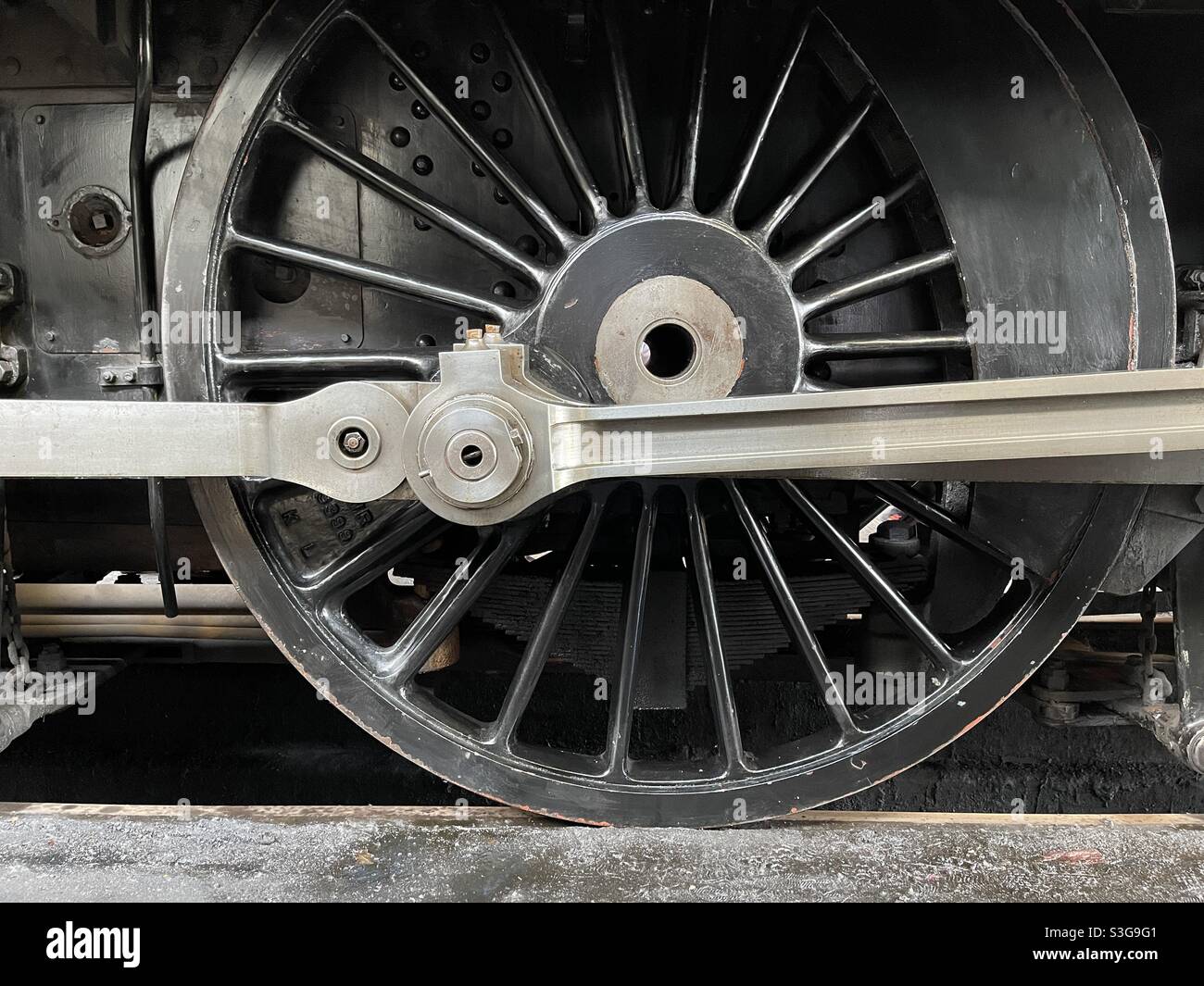 Driving wheel of a steam locomotive - Smartphone Captured Stock Image