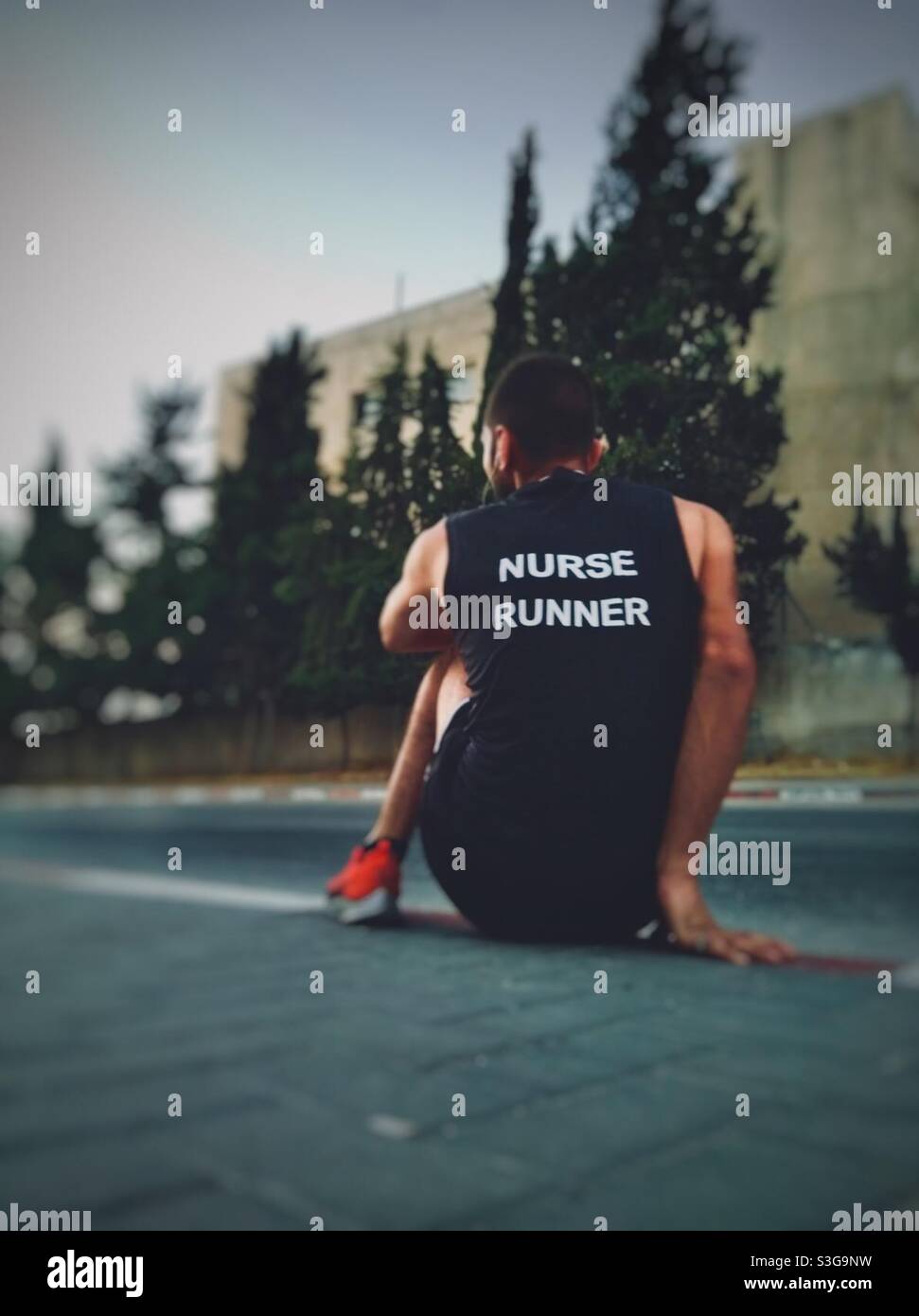 My hero nurse runner Stock Photo Alamy