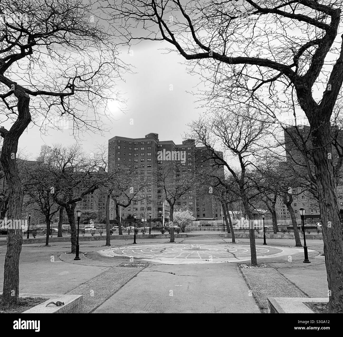 April, 2021, John V Lindsay East River Park, Lower East Side, Manhattan, New York City, United States - Smartphone Captured Stock Image