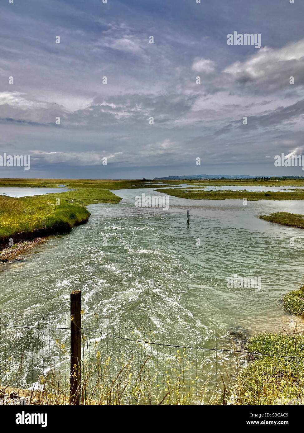 Tidal flow on the nature reserve Stock Photo