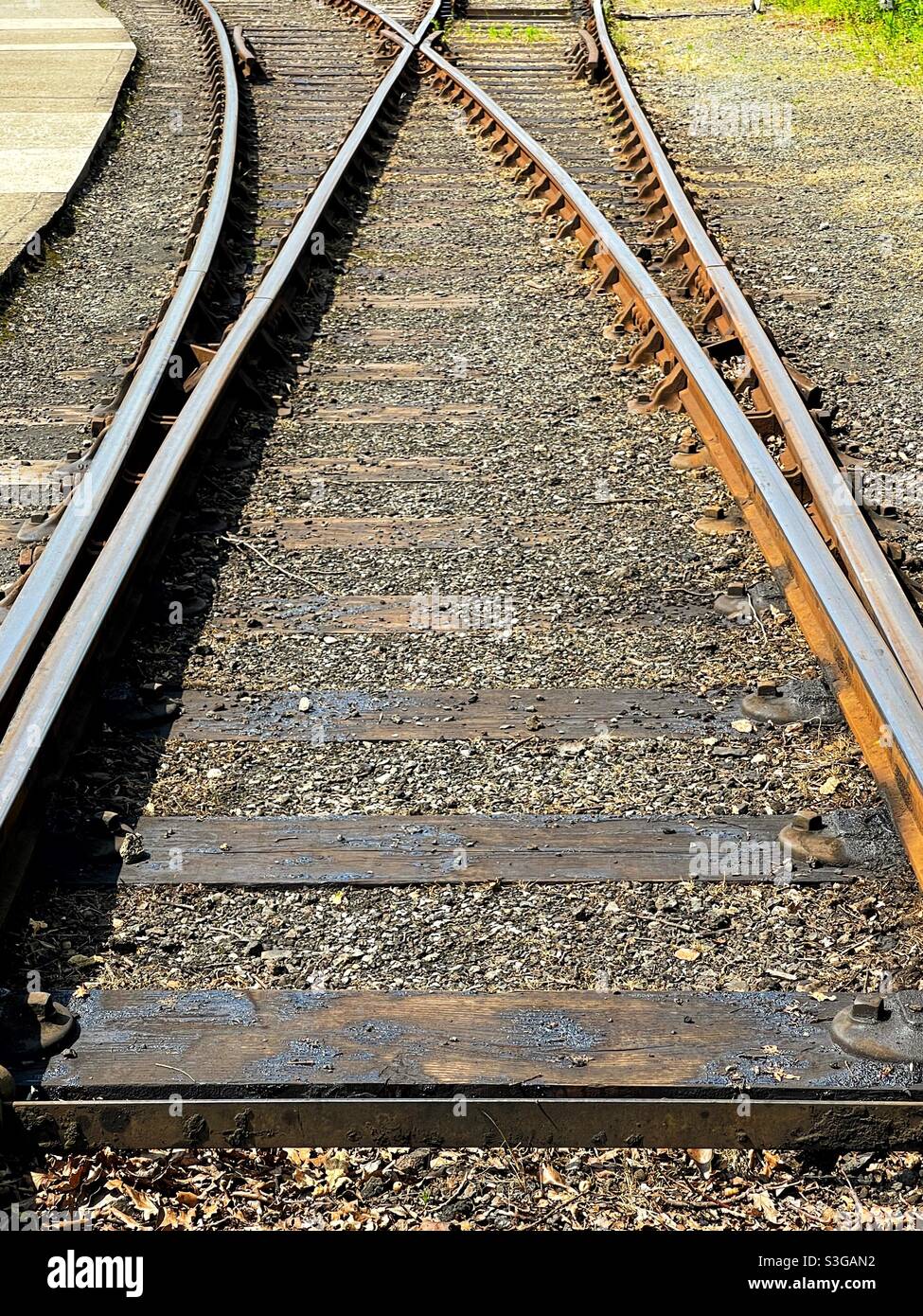 Points on a railway track. Stock Photo