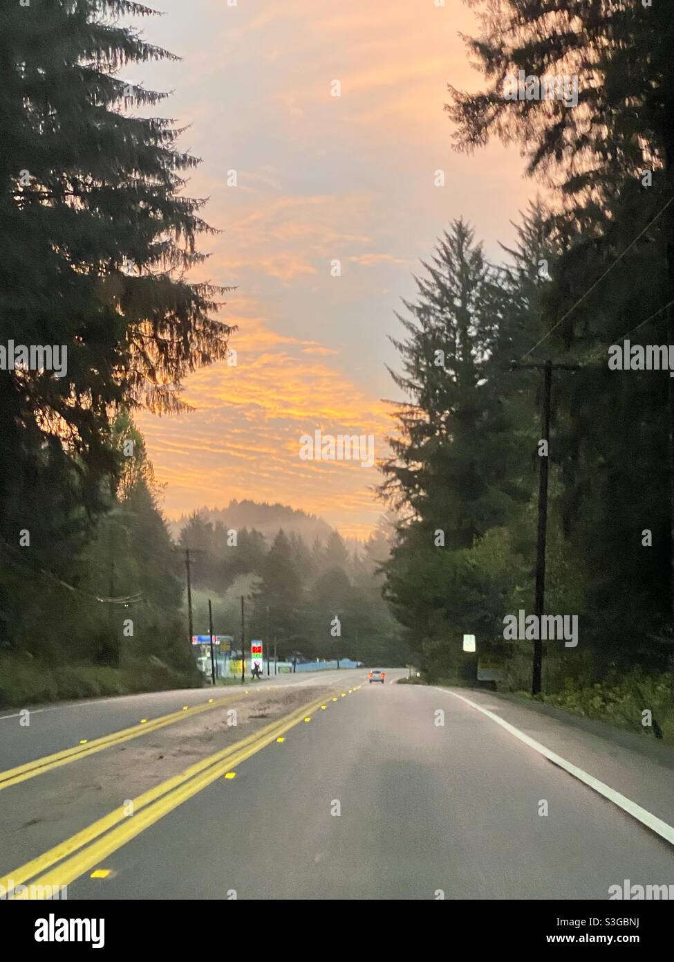 Sunrise road trip 101 (pacific coast highway) - Smartphone Captured Stock Image