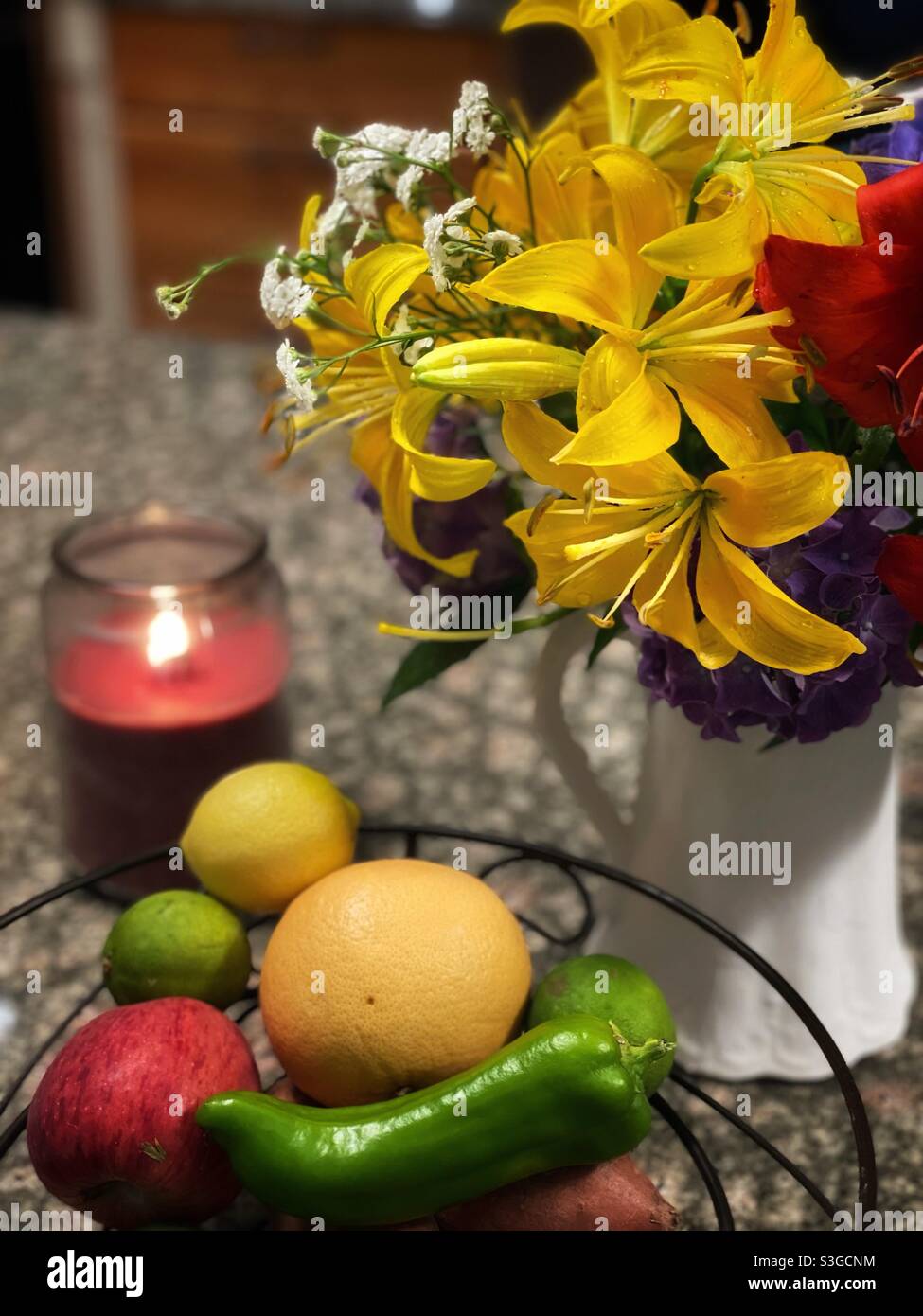 Summer table scape Stock Photo