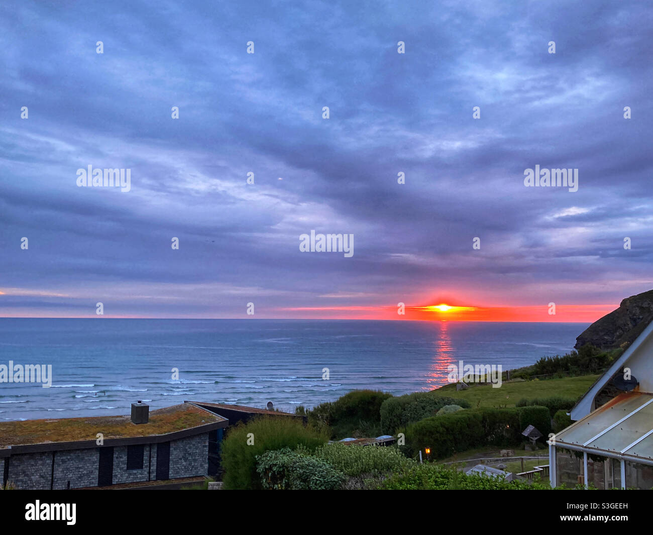 Sunset at Mawgan Porth - Smartphone Captured Stock Image
