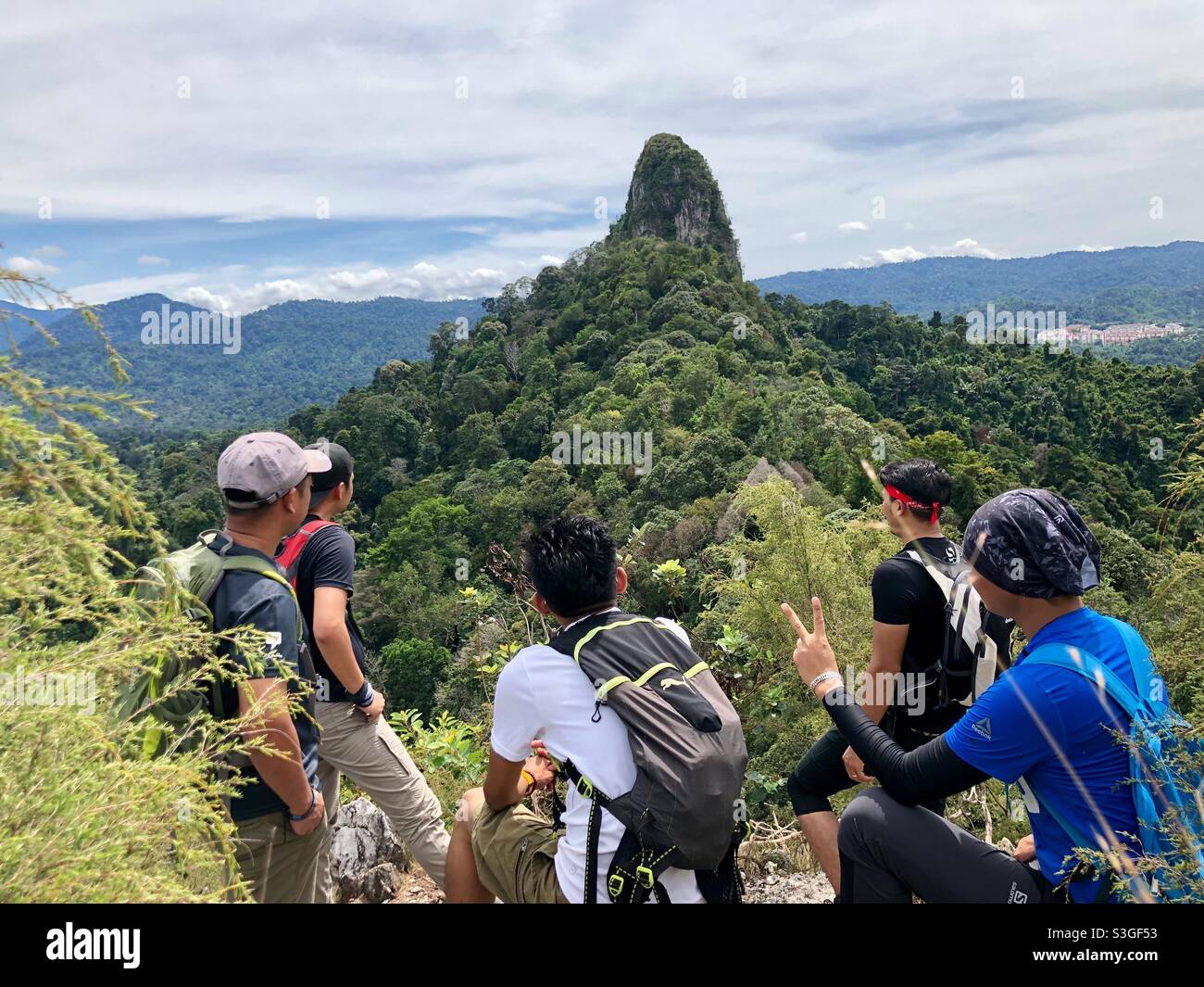 hiking with friends in Tabur Hill Kuala Lumpur Stock Photo Alamy
