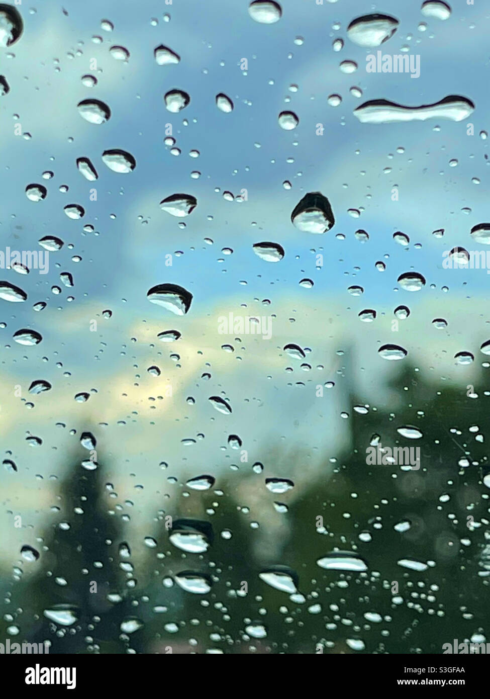 Drops on glass surface - Smartphone Captured Stock Image