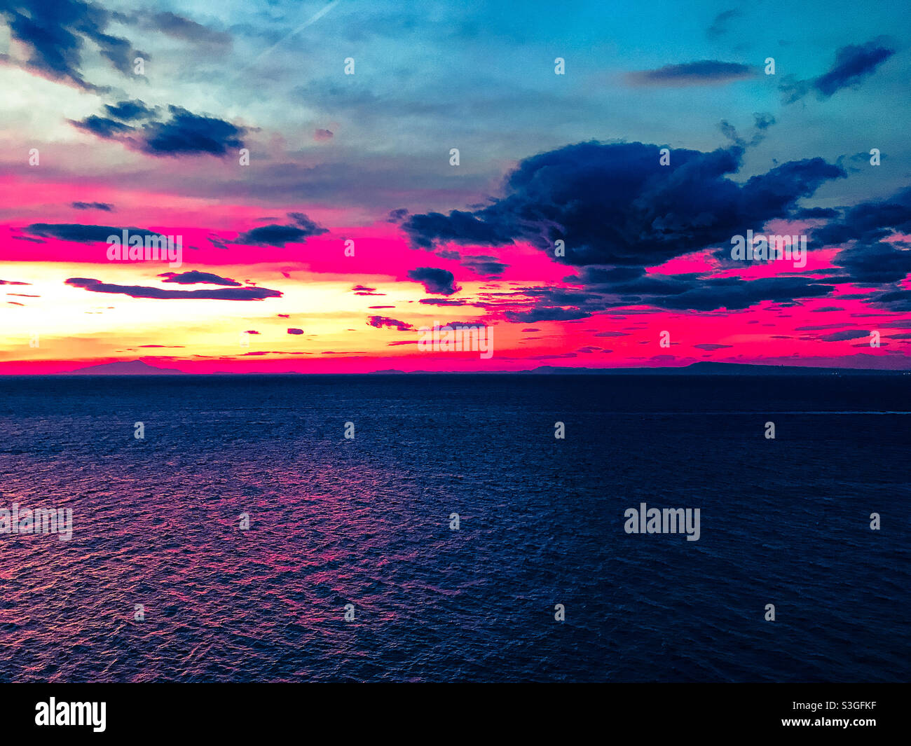 Amalfi coast sunset Stock Photo - Alamy