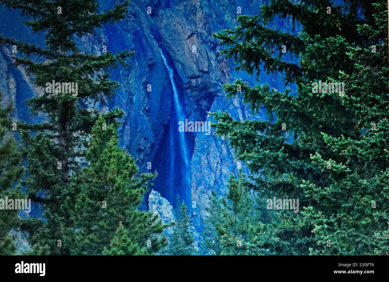 Elpoca waterfall, Elpoca Creek, Peter Lougheed Park, Kananaskis Country, Alberta ,Canada, wilderness, wilds, backcountry - Smartphone Captured Stock Image