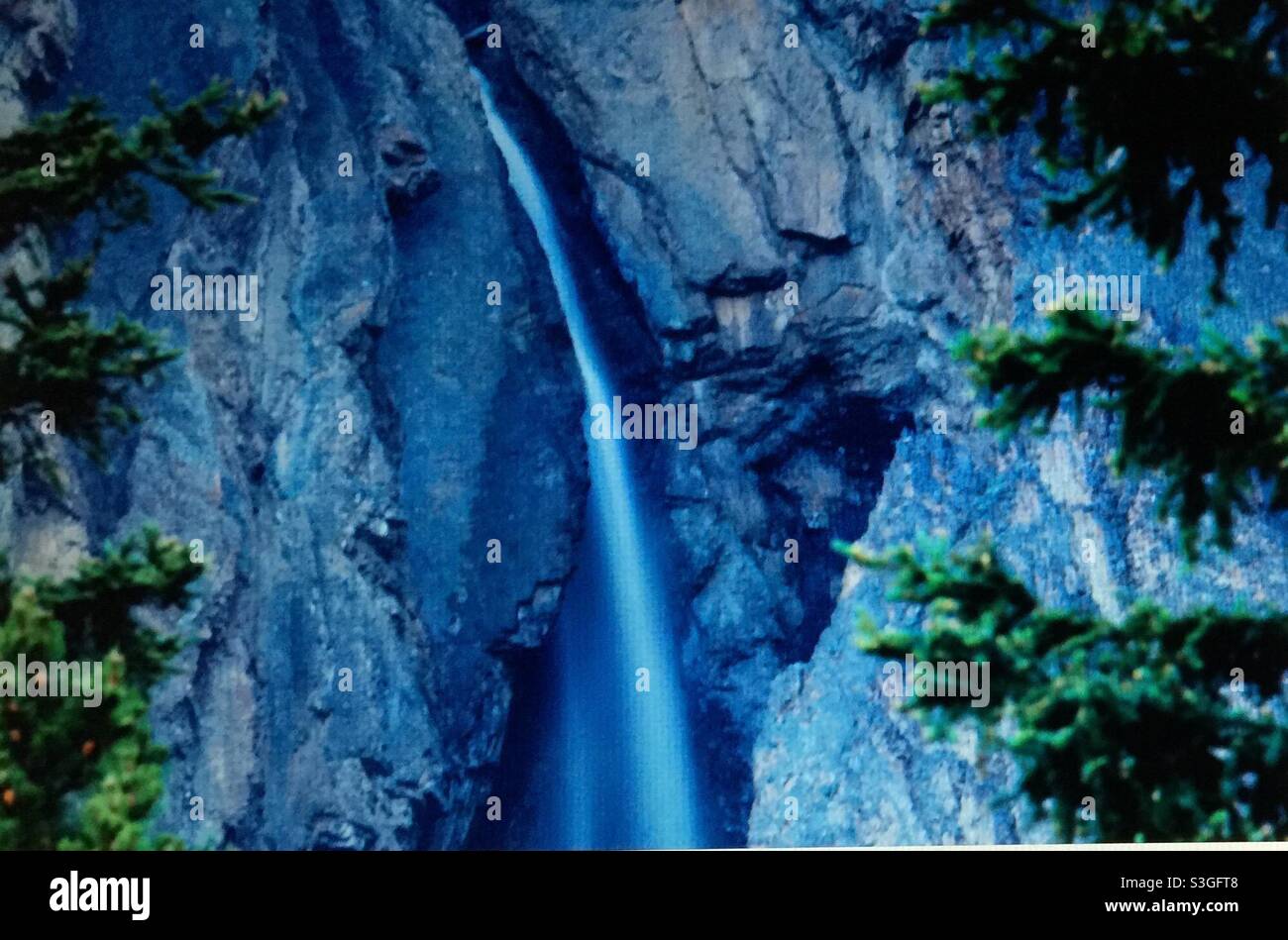 Elpoca waterfall, Elpoca Creek, Peter Lougheed Park, Kananaskis Country, Alberta ,Canada, wilderness, wilds, backcountry - Smartphone Captured Stock Image