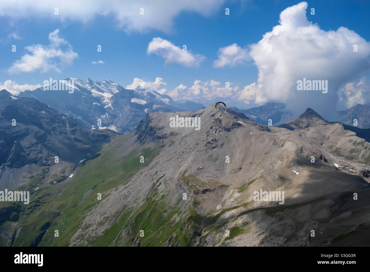 Gliding over the Swiss Alps - Smartphone Captured Stock Image