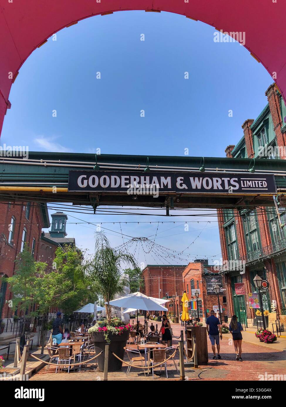 The historical Distillery District in a Toronto neighbourhood. - Smartphone Captured Stock Image