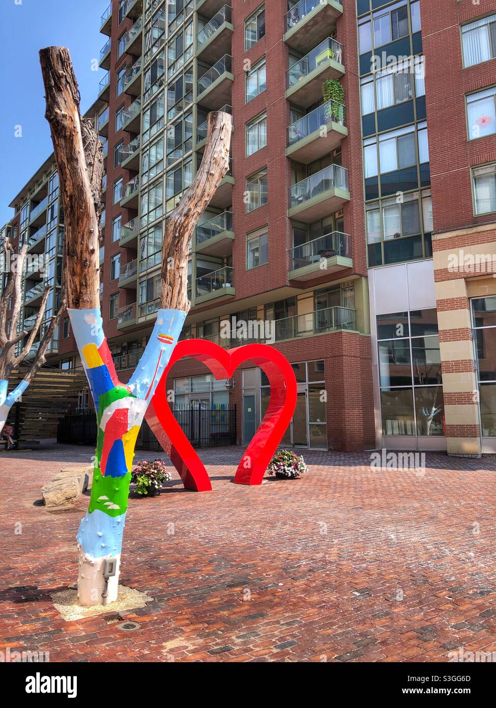 The historical Distillery District, a residential neighbourhood in Toronto. - Smartphone Captured Stock Image