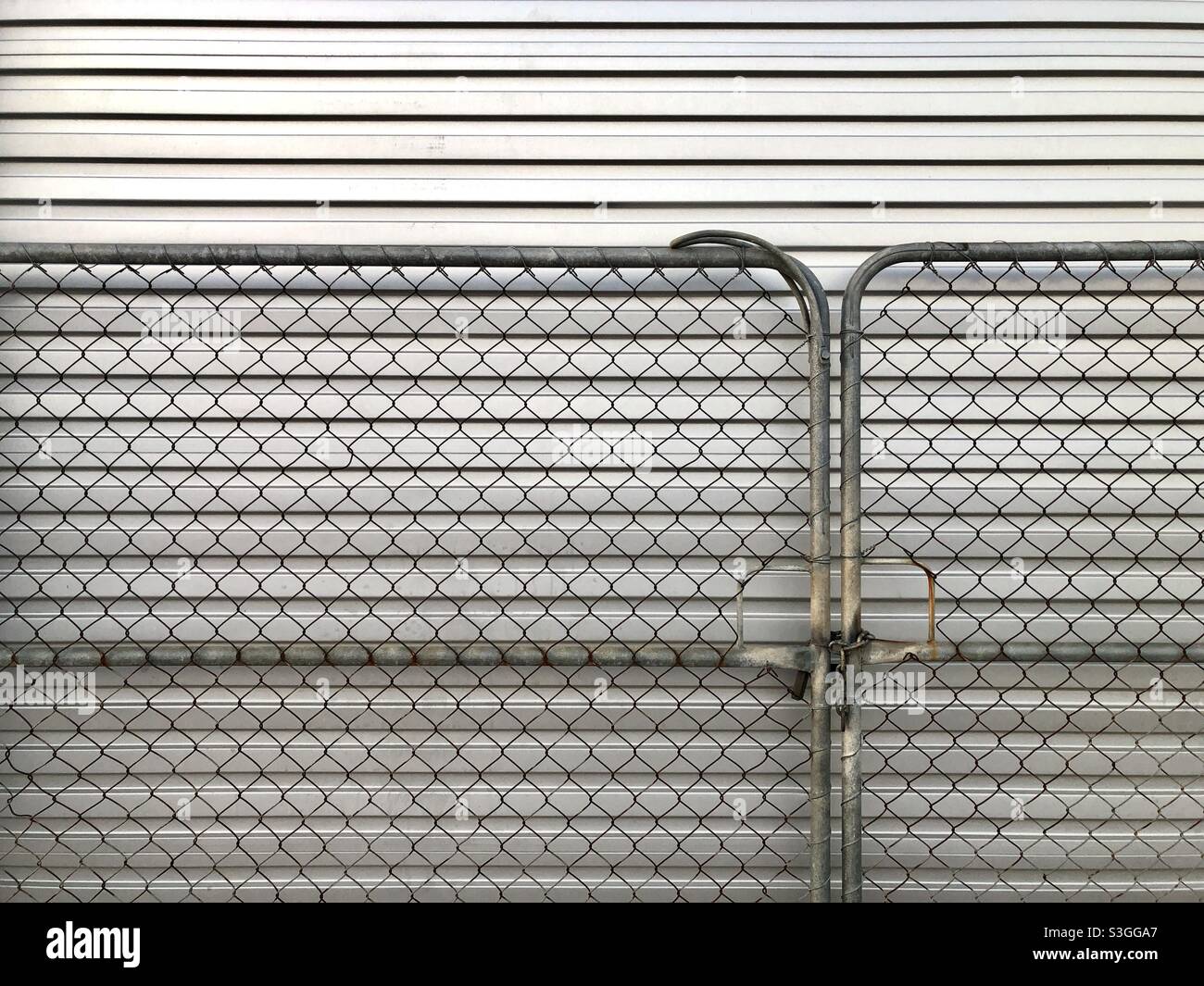 Closed metallic gates Stock Photo