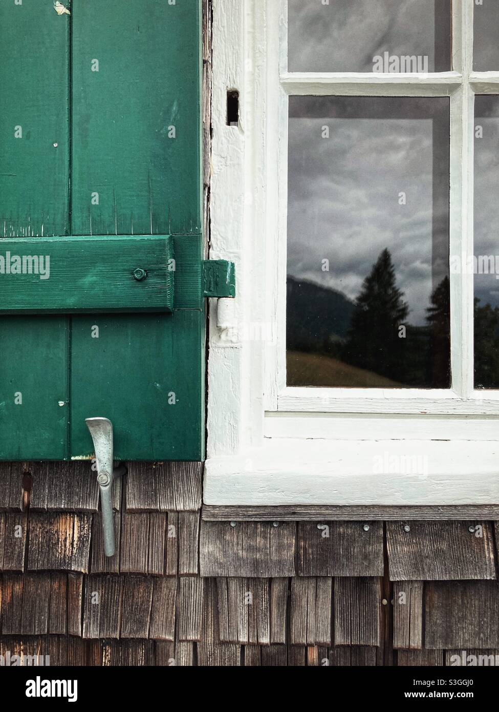 Detail of a typical Traditional House in the Allgäu Region, Germany - Smartphone Captured Stock Image