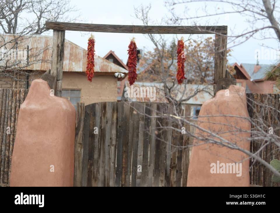 Hanging chiles - Smartphone Captured Stock Image