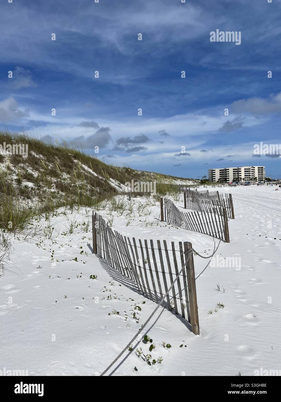 White sand dunes and beach at Norriego Point Florida - Smartphone Captured Stock Image