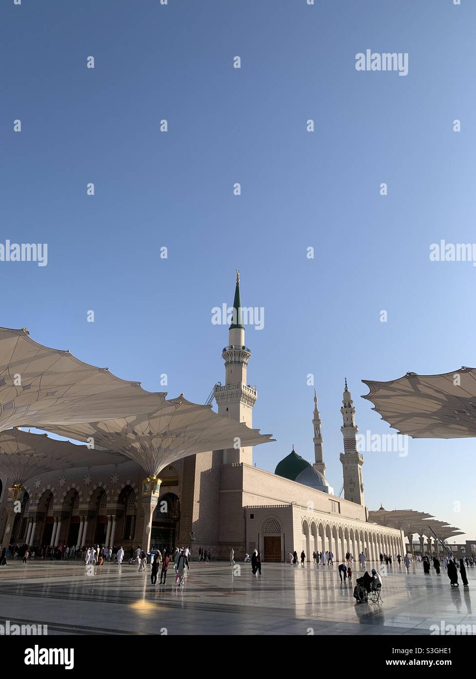 Al Nabawi mosque Medina Saudi Arabia Stock Photo