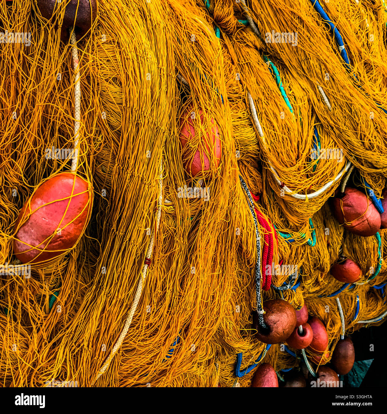 Colourful fishing net - Smartphone Captured Stock Image