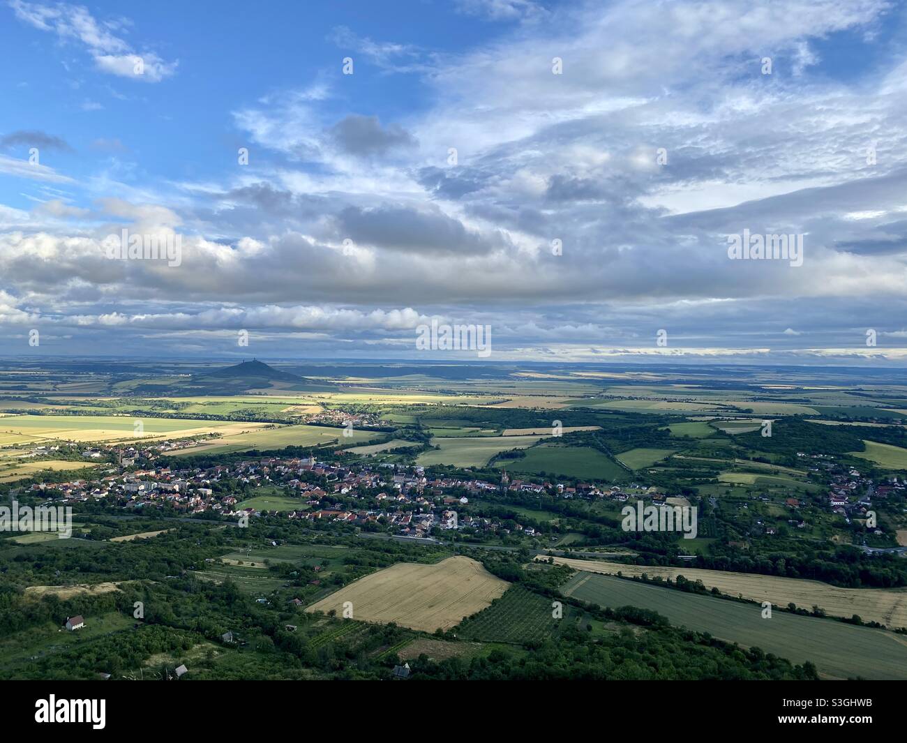 View from Castle ruins in Central Bohemian Uplands, Czech Republic. - Smartphone Captured Stock Image