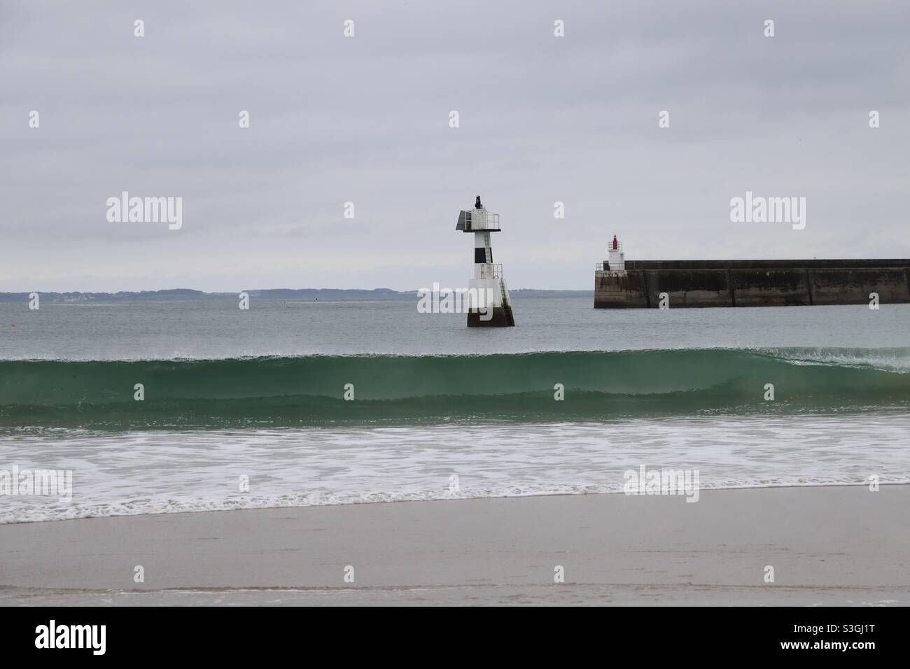 Waves rolling at the beach of Quiberon in Brittany - Smartphone Captured Stock Image