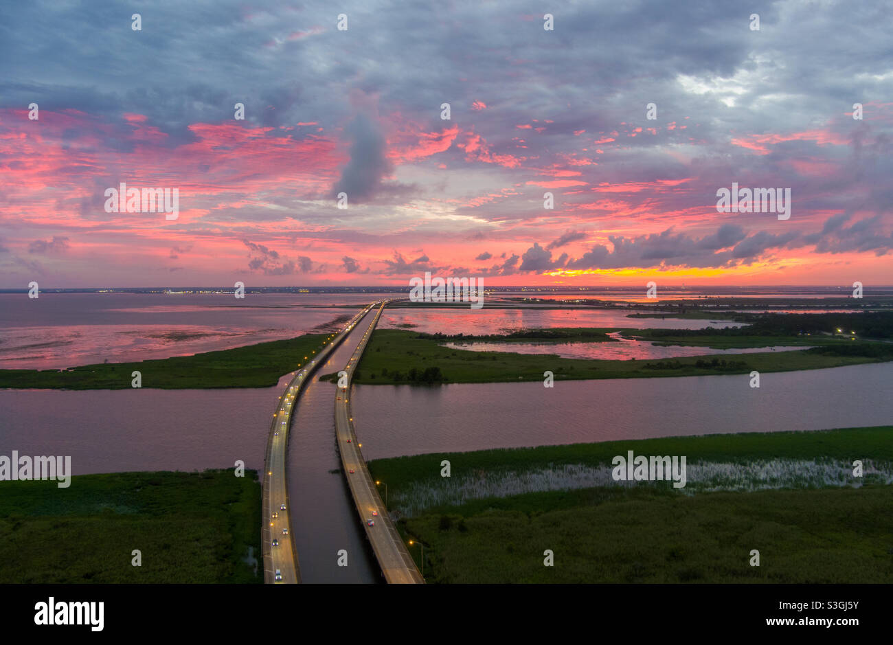 Gulf Coast at sunset Stock Photo