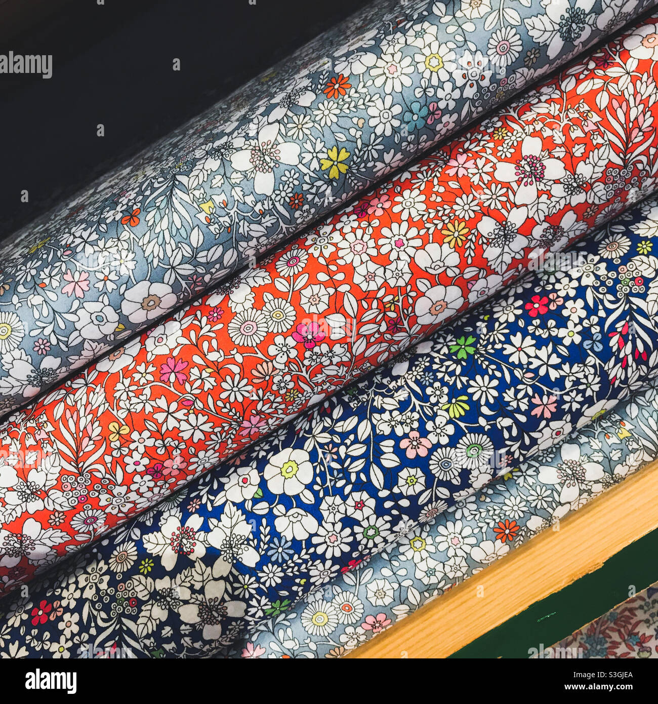 Liberty’s department store fabrics - Smartphone Captured Stock Image