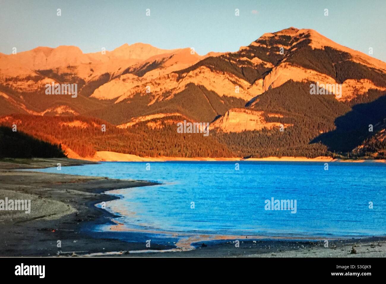 Barrier lake, Alberta, Canada, Kananaskis country, Lakes, mountains, Rockies, scenics, landscape, tourism - Smartphone Captured Stock Image
