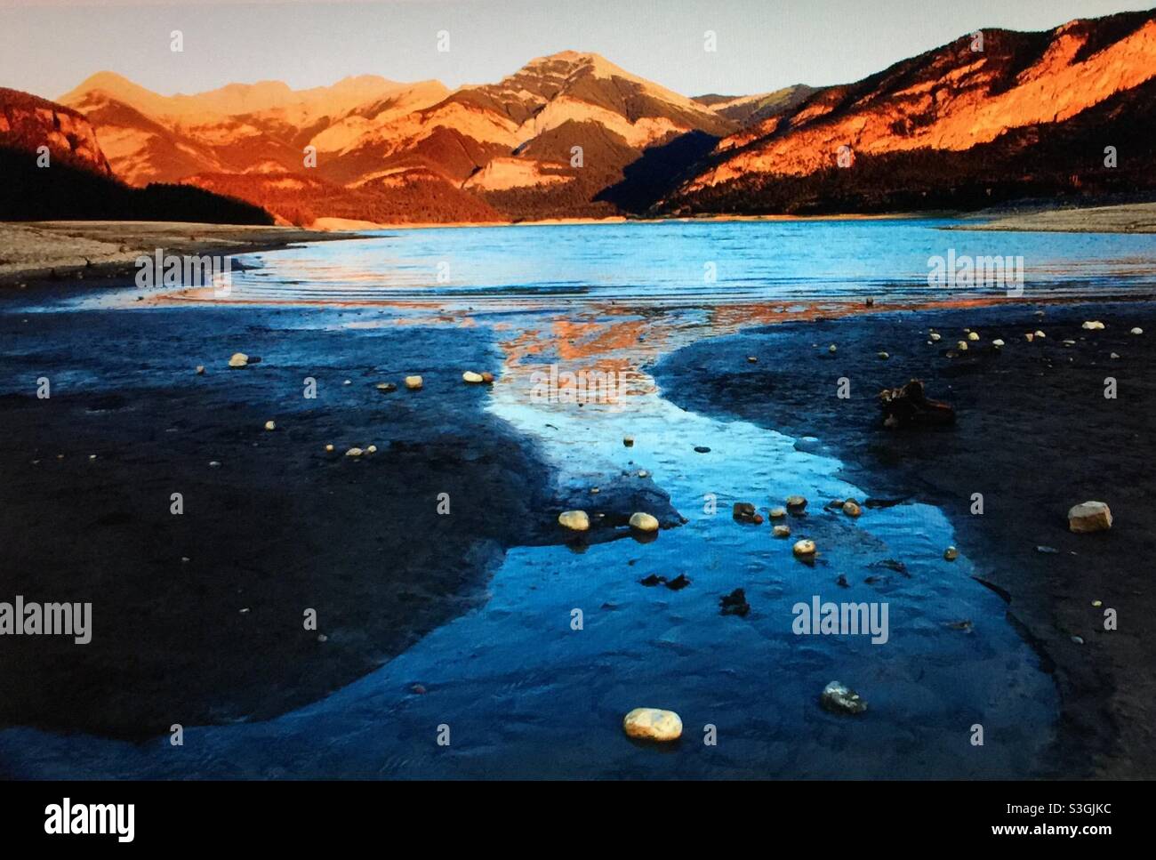 Barrier lake, Alberta, Canada, Kananaskis country, Lakes, mountains, Rockies, scenics, landscape, tourism - Smartphone Captured Stock Image