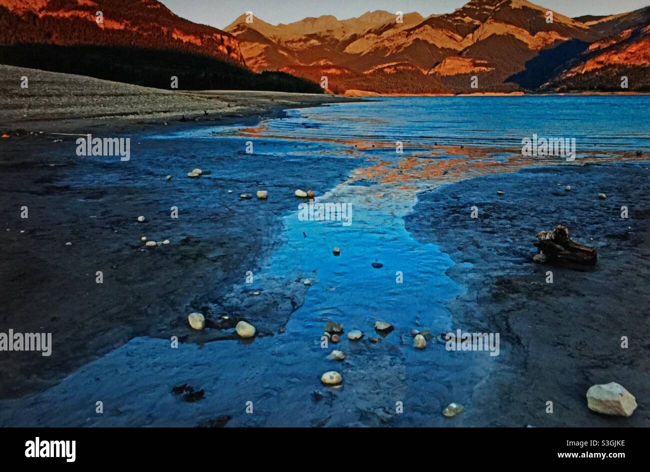 Barrier lake, Alberta, Canada, Kananaskis country, Lakes, mountains, Rockies, scenics, landscape, tourism - Smartphone Captured Stock Image