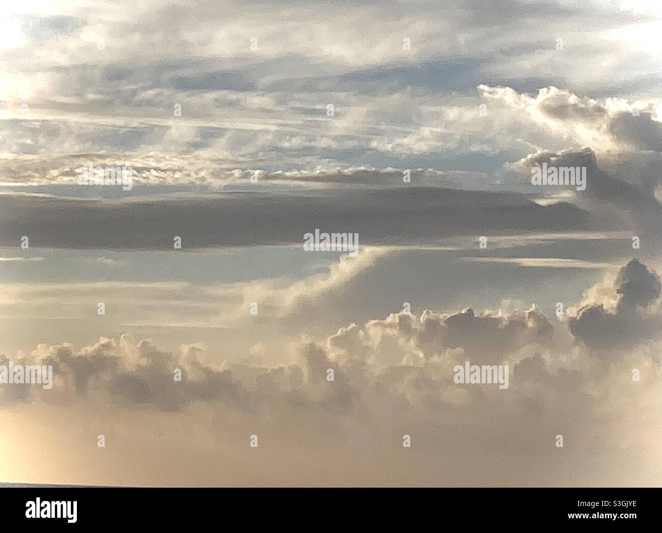Picture of Cumulonimbiform clouds in the sky over Atlantic Ocean Stock Photo