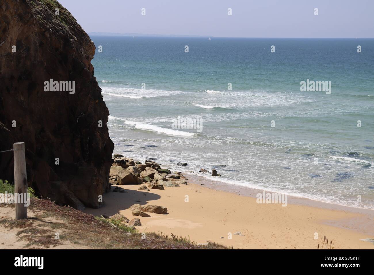 Waves at the wild coast of Quiberon in Brittany - Smartphone Captured Stock Image