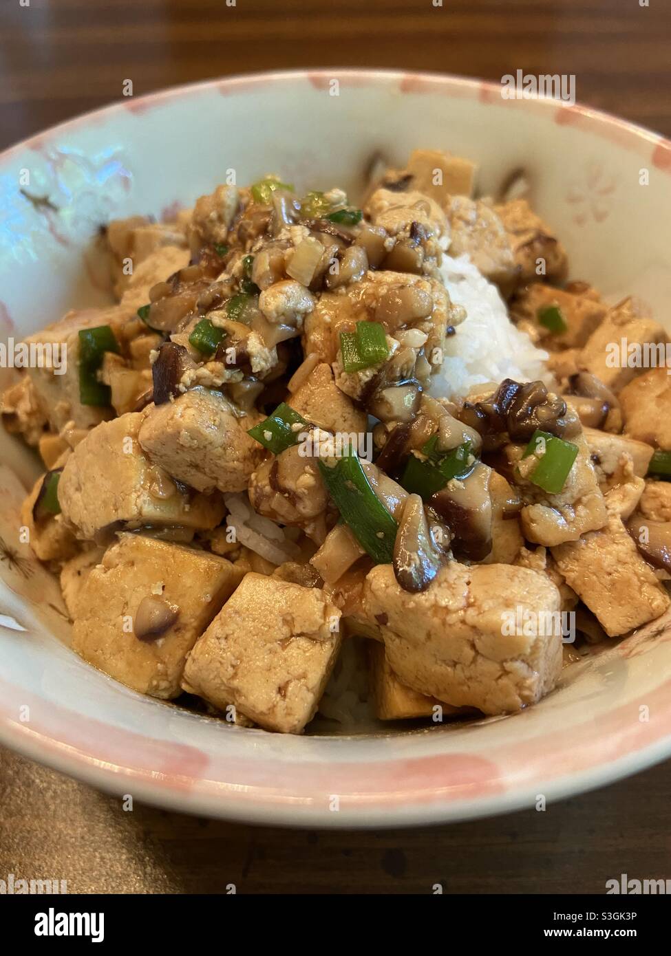 Tofu over rice Stock Photo Alamy
