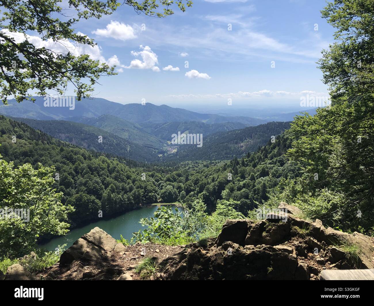 Le lac des perches situé dans la vallée de Masevaux Stock Photo