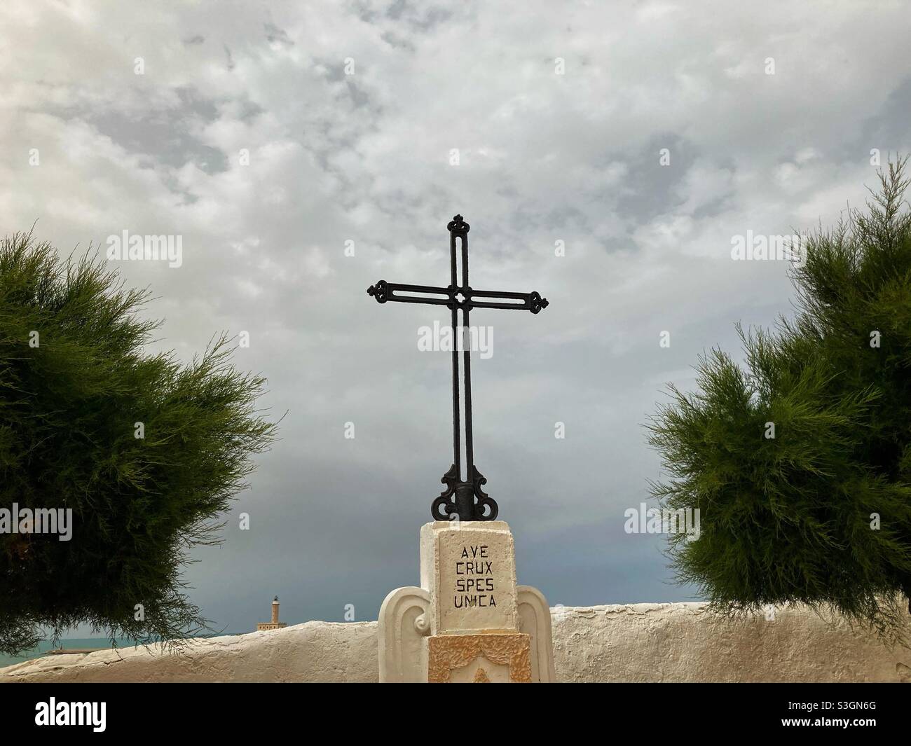 Cross Next to the Chiesa di san Francesco, Vieste, Puglia, Italy - Smartphone Captured Stock Image