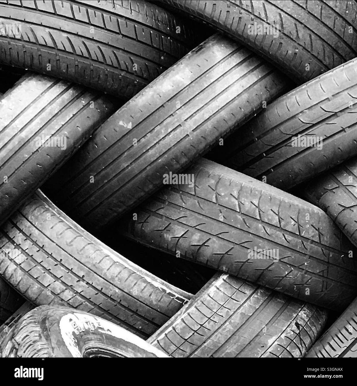 Car tyres Black and White Stock Photos & Images Alamy